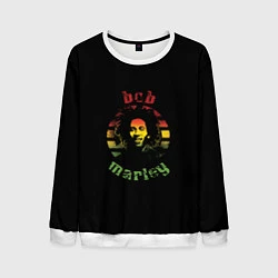 Свитшот мужской Боб Марли, цвет: 3D-белый