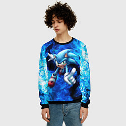 Свитшот мужской Blue Sonic, цвет: 3D-черный — фото 2