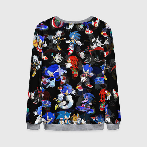 Мужской свитшот Sonic паттерн / 3D-Меланж – фото 2