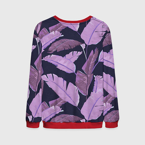 Мужской свитшот Tropical leaves 4 purple / 3D-Красный – фото 2