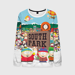 Свитшот мужской Южный Парк, цвет: 3D-белый