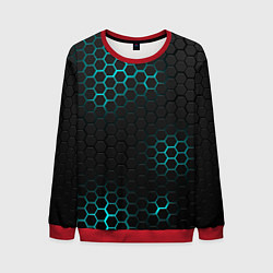 Свитшот мужской СТАЛЬНАЯ НЕОНОВАЯ БРОНЯ, цвет: 3D-красный