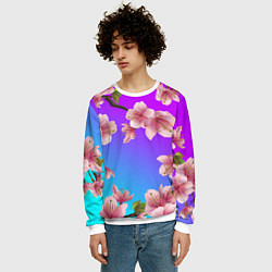 Свитшот мужской САКУРА ВИШНЯ, цвет: 3D-белый — фото 2