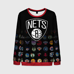 Свитшот мужской Brooklyn Nets 1, цвет: 3D-красный