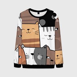 Свитшот мужской Котейки, цвет: 3D-черный