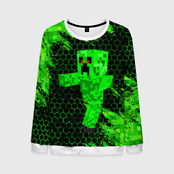 Свитшот мужской MINECRAFT CREEPER, цвет: 3D-белый