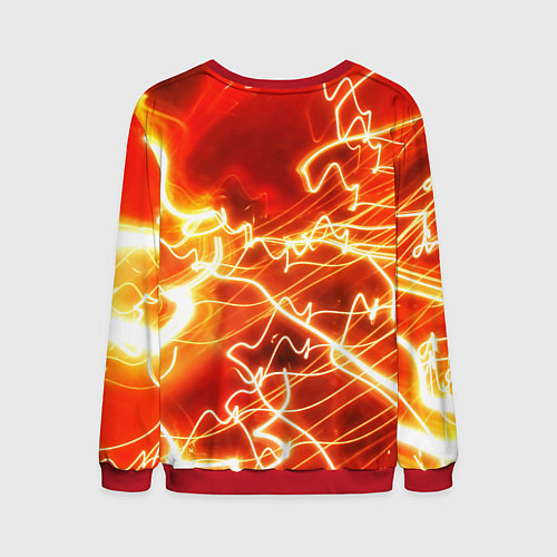 Мужской свитшот ОГНЕННАЯ МОЛНИЯ / 3D-Красный – фото 2