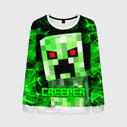 Свитшот мужской MINECRAFT CREEPER, цвет: 3D-белый