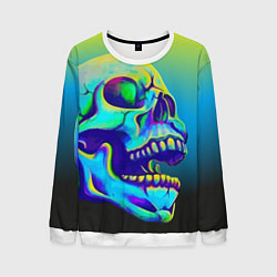 Свитшот мужской Neon skull, цвет: 3D-белый