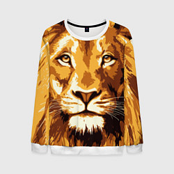 Свитшот мужской Взгляд льва, цвет: 3D-белый