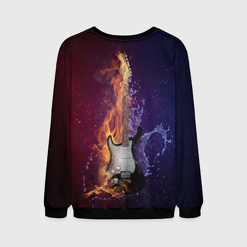 Мужской свитшот Гитара огня / 3D-Черный – фото 2