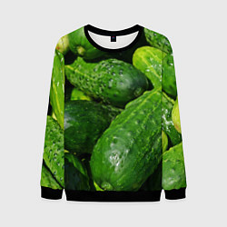 Свитшот мужской Огурцы, цвет: 3D-черный