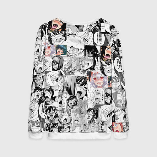 Мужской свитшот Ахегао Ahegao / 3D-Белый – фото 2