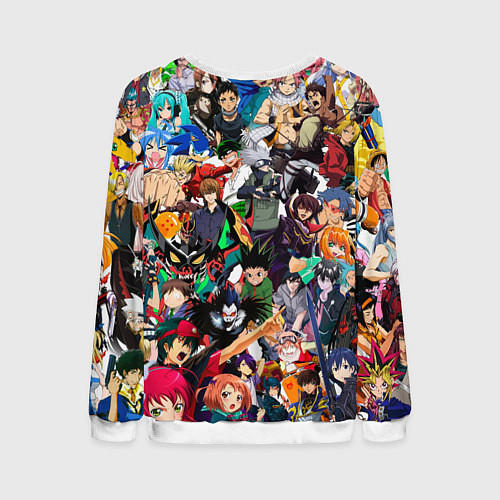 Мужской свитшот Аниме персонажи / 3D-Белый – фото 2