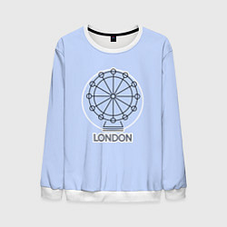Свитшот мужской Лондон London Eye, цвет: 3D-белый