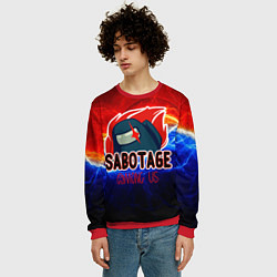 Свитшот мужской Among us sabotage, цвет: 3D-красный — фото 2