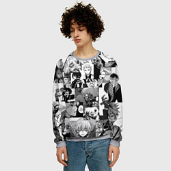 Свитшот мужской Токийский гуль, цвет: 3D-меланж — фото 2