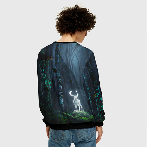 Мужской свитшот Олень / 3D-Черный – фото 4