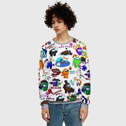 Свитшот мужской AMONG US STICKERBOMBING, цвет: 3D-меланж — фото 2