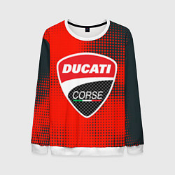 Свитшот мужской Ducati Corse logo, цвет: 3D-белый