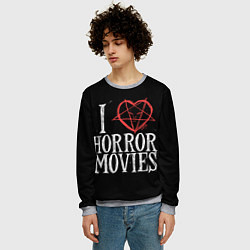 Свитшот мужской I Love Horror Movies, цвет: 3D-меланж — фото 2