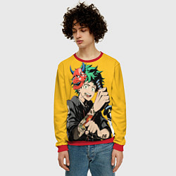 Свитшот мужской Моя геройская академия Мидория, цвет: 3D-красный — фото 2