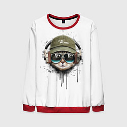 Свитшот мужской Крутой кот, цвет: 3D-красный