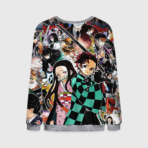 Мужской свитшот Клинок рассекающий демонов / 3D-Меланж – фото 2