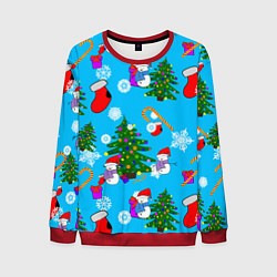 Свитшот мужской Новый год, цвет: 3D-красный
