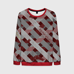 Свитшот мужской Красная решётка, цвет: 3D-красный