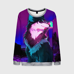Свитшот мужской Сказочный волк, цвет: 3D-меланж