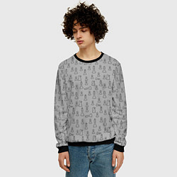 Свитшот мужской Шахматы, цвет: 3D-черный — фото 2