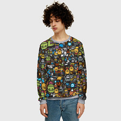 Свитшот мужской АНИМЕ СМАЙЛЫ, цвет: 3D-меланж — фото 2