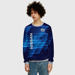 Свитшот мужской Nissan, цвет: 3D-меланж — фото 2