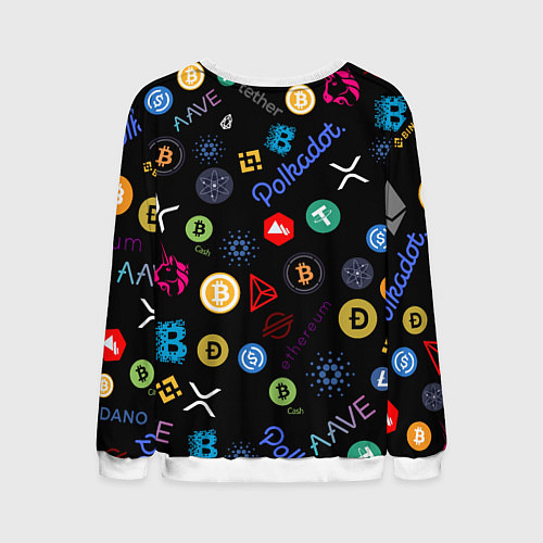 Мужской свитшот ЛОГОТИПЫ КРИПТОВАЛЮТ Z / 3D-Белый – фото 2