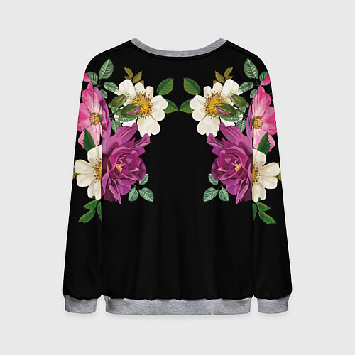 Мужской свитшот Цветы / 3D-Меланж – фото 2