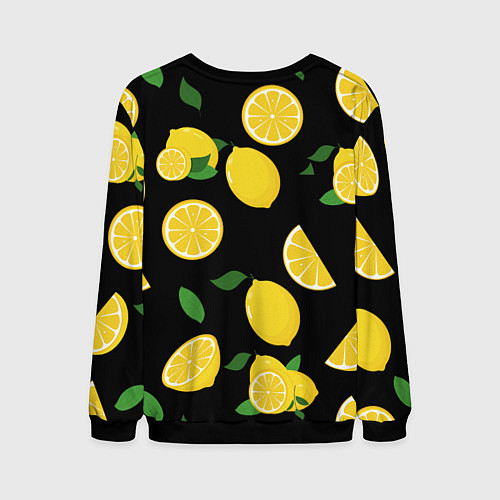Мужской свитшот Лимоны на чёрном / 3D-Черный – фото 2