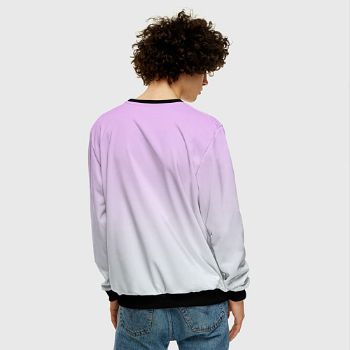 Мужской свитшот Акварельная сирень / 3D-Черный – фото 4