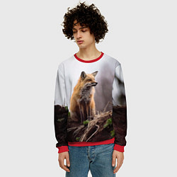 Свитшот мужской Лиса, цвет: 3D-красный — фото 2