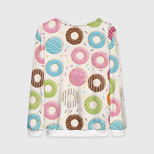 Мужской свитшот Пончики Donuts / 3D-Белый – фото 2