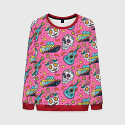 Мужской свитшот День Мёртвых узор из черепов