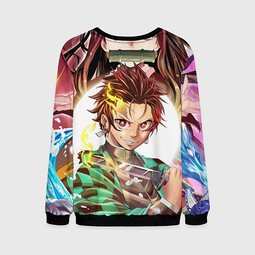 Мужской свитшот ТАНДЖИРО НЕЗУКО ЗЕНИЦУ KNY / 3D-Черный – фото 2