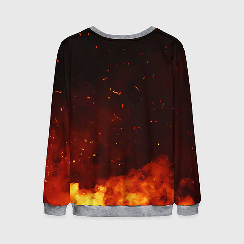 Мужской свитшот Valheim огненный лого / 3D-Меланж – фото 2