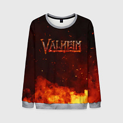 Свитшот мужской Valheim огненный лого, цвет: 3D-меланж