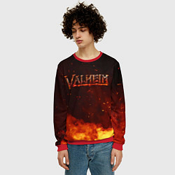 Свитшот мужской Valheim огненный лого, цвет: 3D-красный — фото 2