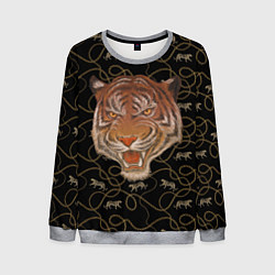 Свитшот мужской Морда тигра, цвет: 3D-меланж