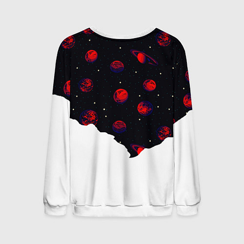 Мужской свитшот Мысли космонавта про космос / 3D-Белый – фото 2