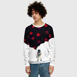 Свитшот мужской Мысли космонавта про космос, цвет: 3D-белый — фото 2