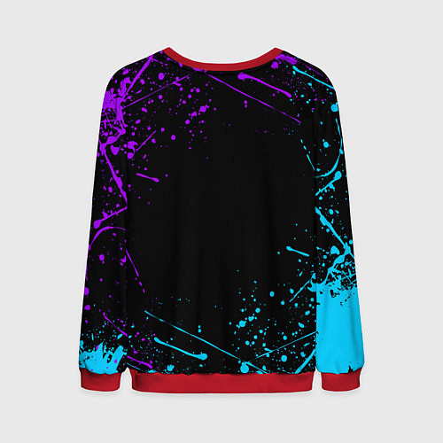 Мужской свитшот GENSHIN IMPACT NEON LOGO / 3D-Красный – фото 2