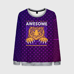 Свитшот мужской Awesome Тигр lion like, цвет: 3D-меланж